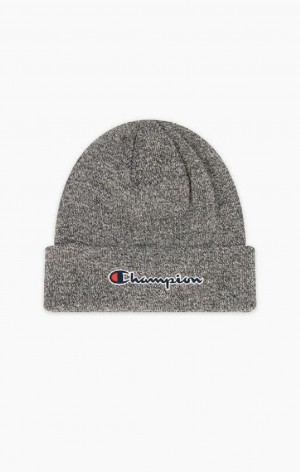 Champion Embroidered Script Logo Beanie Hat Miesten Hatut Tummanharmaat | 3641-LSPCE