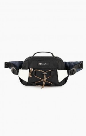 Champion Script Logo Coated Explorer Belt Bag Miesten Laukut Mustat | 9350-RQBZP