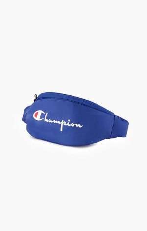 Champion Script Logo Zip Belt Bag Miesten Laukut Sininen | 6912-BLFJE