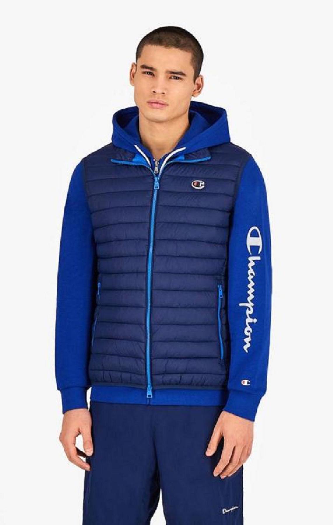 Champion Hihattomat Paneled Gilet Miesten Takit Tummansininen | 6310-SMKQP